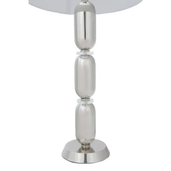 Hello Honey&reg; 33" Metal Table Lamp with Glass Middle Slick Silver {5}