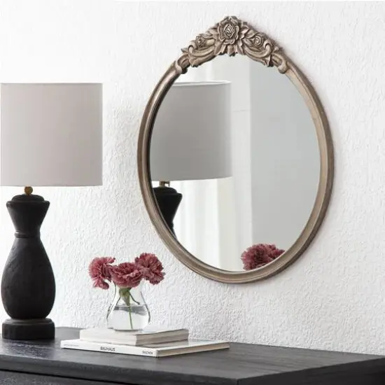 Habitat Alaric 21.5" Pewter Rosette Framed Mirror {6}