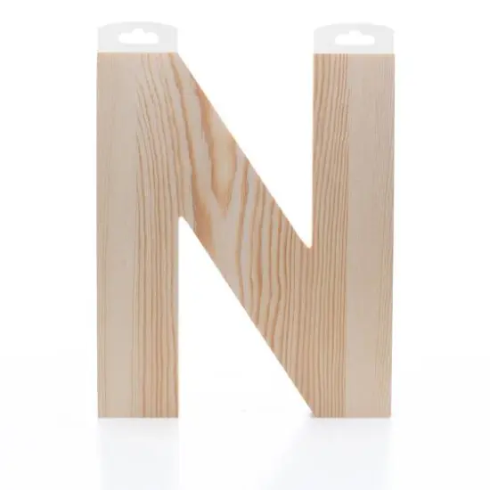 Hampton Art&trade; 8" Chunky Wood Letter N {1}