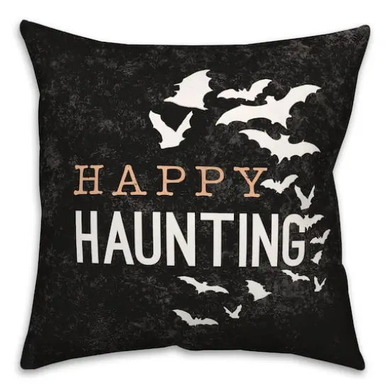 Happy Haunting Bats Throw Pillow {1}