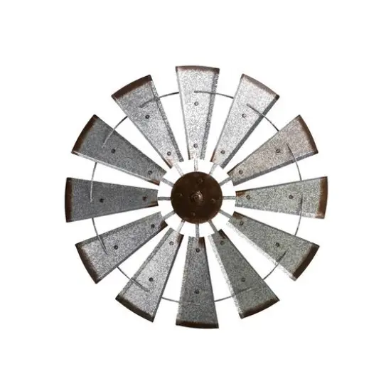Glitzhome&reg; 28.5" Galvanized Metal Wind Spinner Wall D&eacute;cor {1}