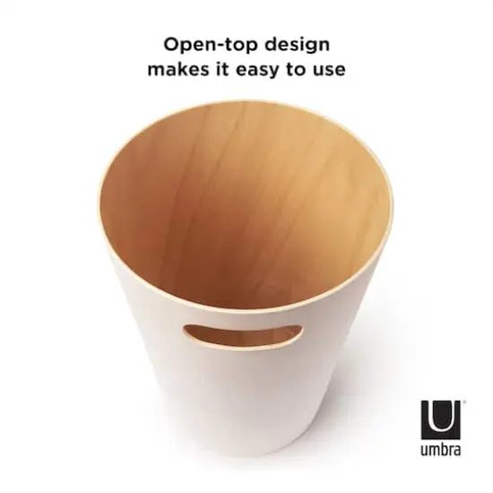 Umbra 2gal. Woodrow Trash Can White {7}