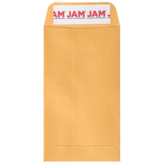 JAM Paper 3.125" x 5.5" Brown Kraft Coin Business Peel & Seal Closure Envelopes {2}