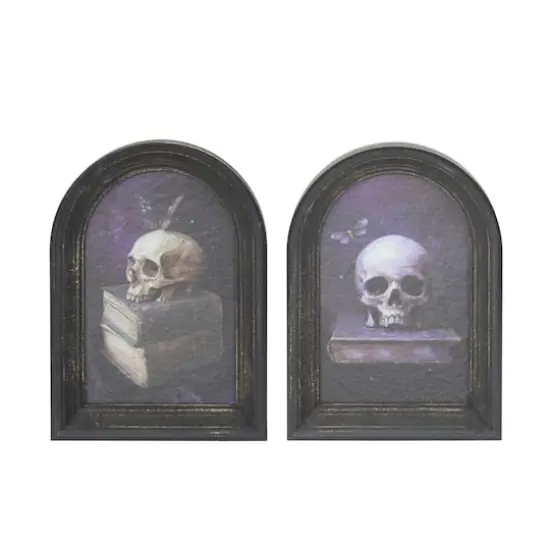 Assorted 7" Skull with Books Tabletop D&eacute;cor in Arched Frame, 1pc. by Ashland&reg; {1}