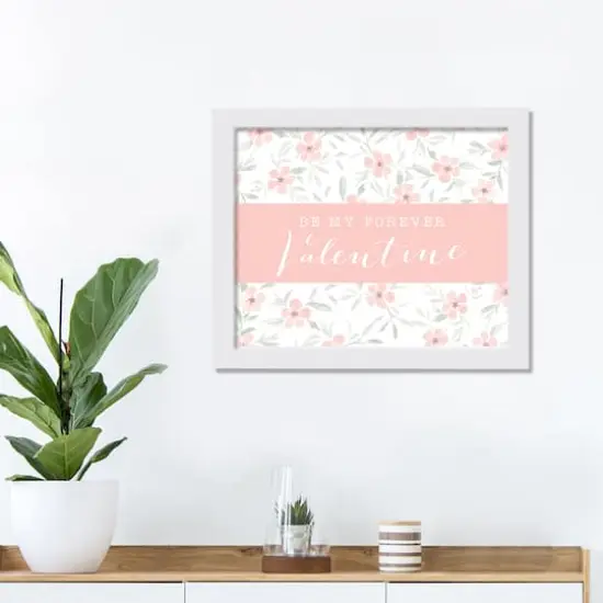 11" x 14" Forever Valentine Floral White Framed Print Wall Art {4}
