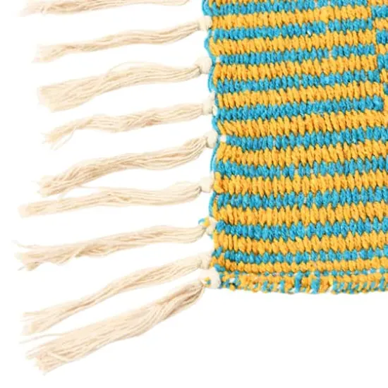 Hello Honey&reg; Multicolor Woven Recycled Cotton Blend Striped Throw with Tassels {5}