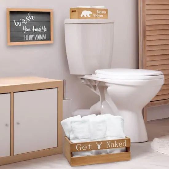 Elegant Designs Large Natural Rustic Towel Holder, Frame & Toilet Paper Holder Set {5}