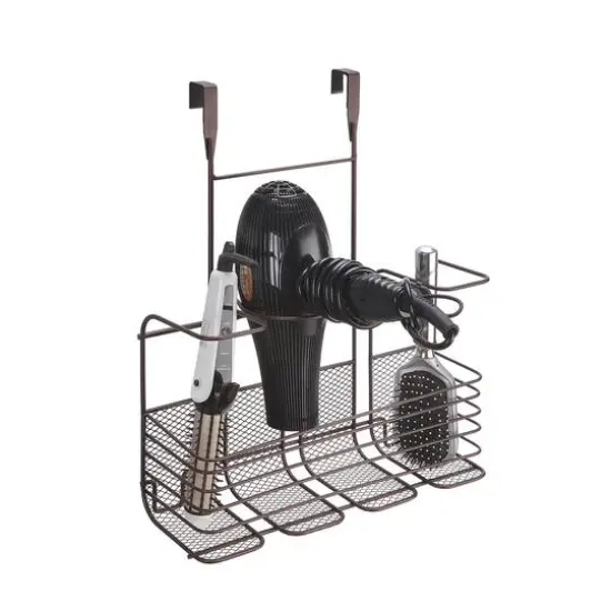 SunnyPoint 4-Compartment Metal Hair Care Storage Basket Oil Rubbed Bronze {1}