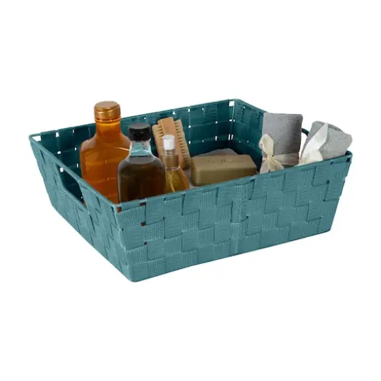 Simplify Large Woven Storage Shelf Bin Sapphire {3}
