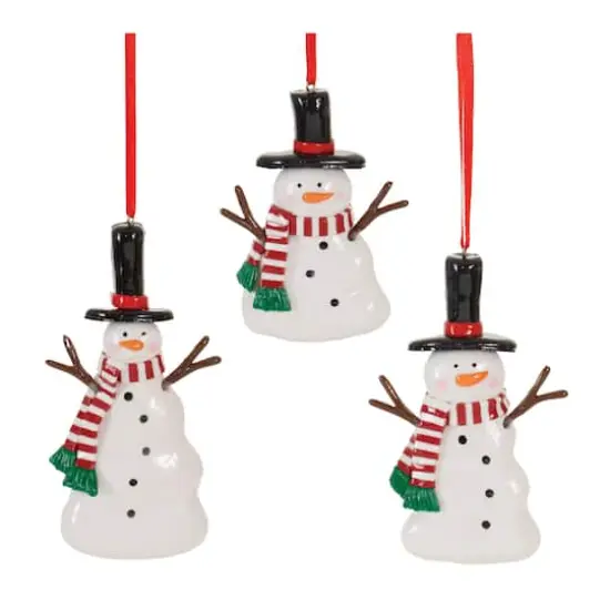 Clay Dough Snowman Ornament Set {3}