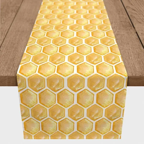 Painted Honeycomb 16" x 90" Cotton Twill Runner {1}
