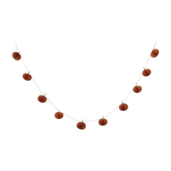 Hello Honey&reg; 6ft. Orange Paper Folding Honeycomb Pumpkin Garland {7}