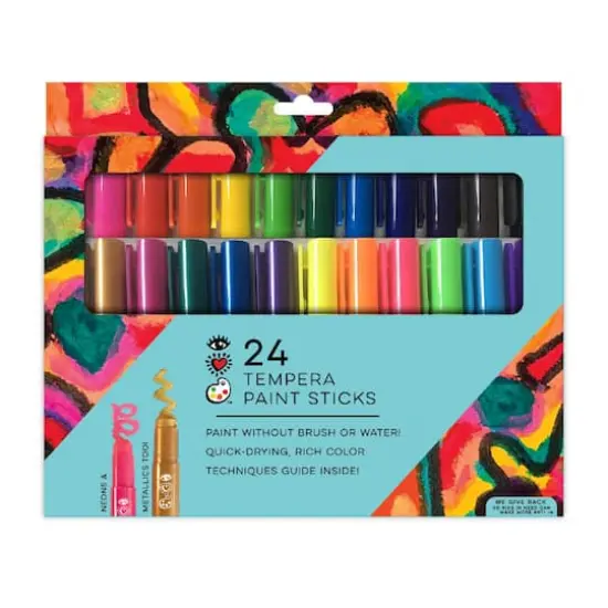 Bright Stripes 24 Tempera Paint Stick Set {1}