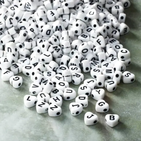 Alphabet Acrylic Heart Craft Beads by Bead Landing&trade;, 7mm {3}