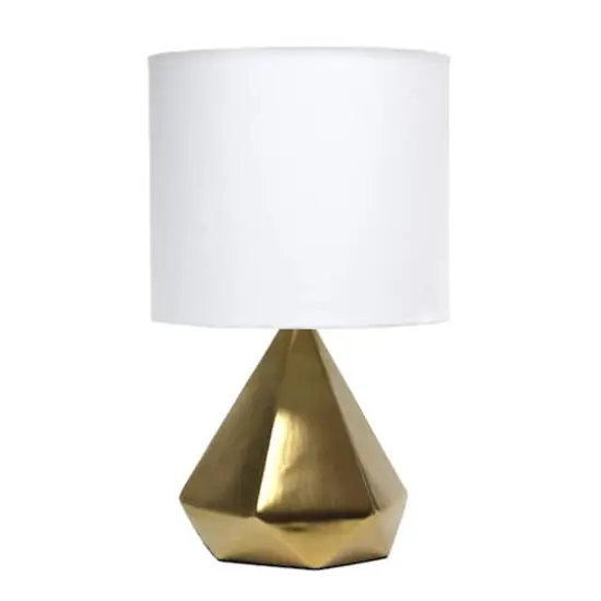 Simple Designs 19.8" Solid Pyramid Table Lamp Gold {1}