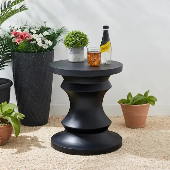 Glitzhome&reg; 18" Black Chess Garden Stool {6}