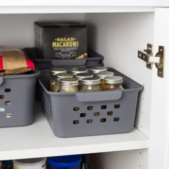 IRIS Gray 7qt. Small Organizer Storage Basket {9}