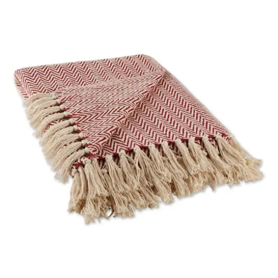 DII&reg; Handloom Chevron Throw Barn Red {1}