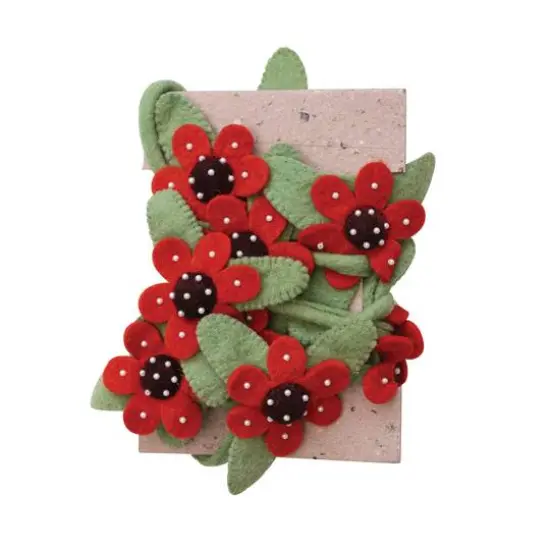 Hello Honey&reg; Handmade Wool Felt Flower Garland with Beads, Multicolor {1}