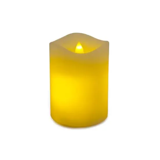 White Glowing Flame LED Wax Pillar Candle by Ashland&reg; {3}