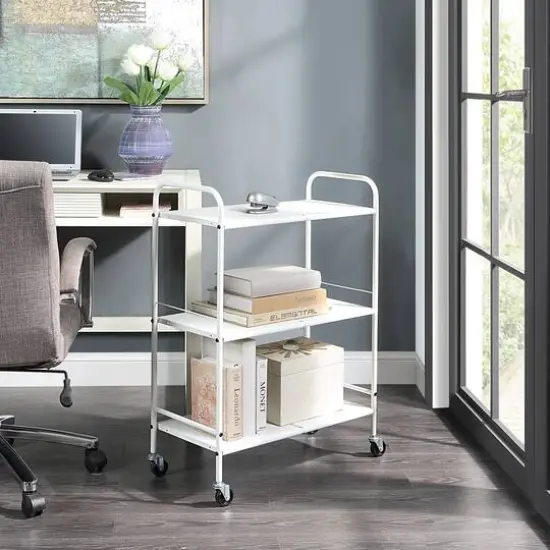 SunnyPoint 3-Tier Storage Cart White {6}
