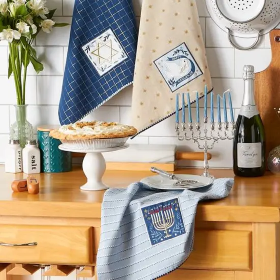 DII&reg; Assorted Hanukkah Embellished Dishtowel Set {5}