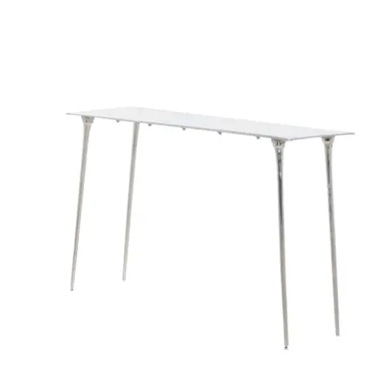 Silver Aluminum Glam Console Table, 50" x 15" x 31" {1}