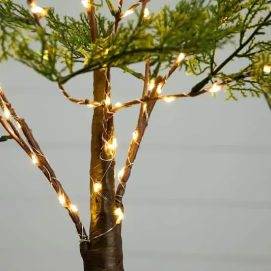 3ft. Pre-Lit Artificial Cypress Tree with Warm White LED Lights {5}