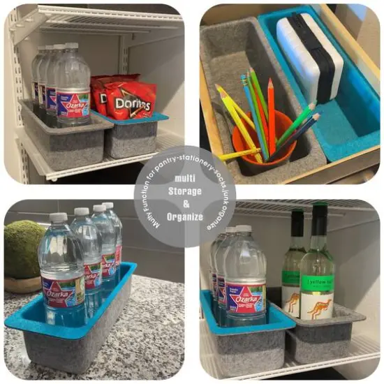 Welaxy Felt Adjustable 4 Slot Drawer Organizer Bin Turquoise {9}