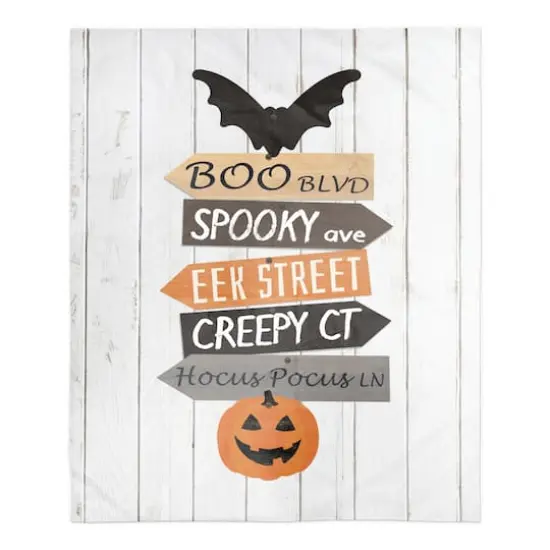 Halloween Street Names Sherpa Fleece Blanket {1}