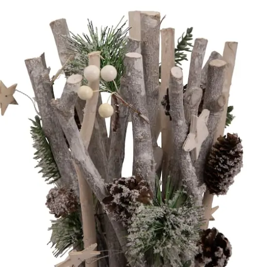 18" Natural Branch Christmas Bundle with Stars and Berries {4}