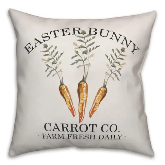 Easter Bunny Carrot Co. Throw Pillow {1}