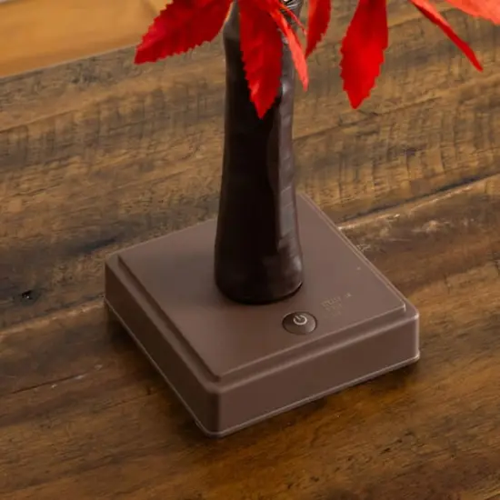 2ft. Pre-Lit Red Autumn Maple Artificial Fall Tree with 50 Warm White LED Lights and Detachable Base {7}