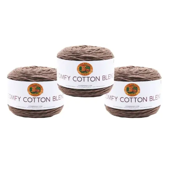 3 Pack Lion Brand&reg; Comfy Cotton Blend Yarn Mochaccino {1}