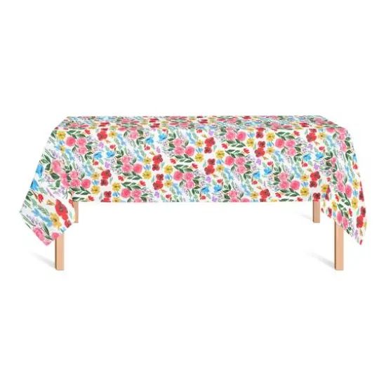 Butterfly Watercolor Florals Tablecloth {3}