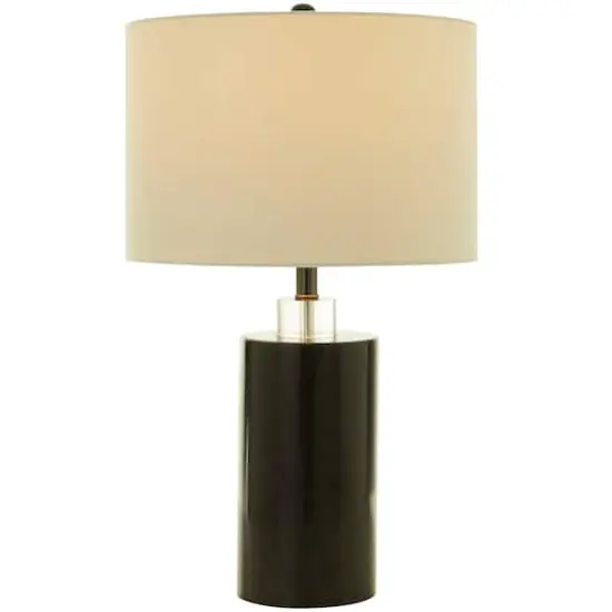 Black Marble Thick Stand Table Lamp with Drum Shade 15" x 15" x 24" {1}