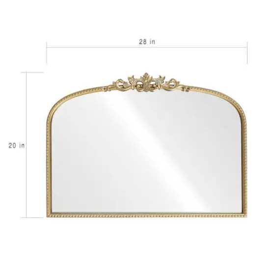 28" x 20" Ornate Wide Arch Wall Mirror in Gold Metal Frame by Ashland® {5}
