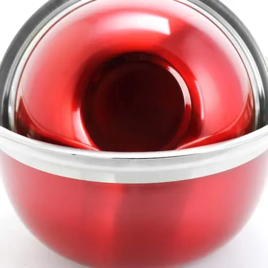 Oster Rosamond Red Stainless Steel Mixing Bowl Set {5}