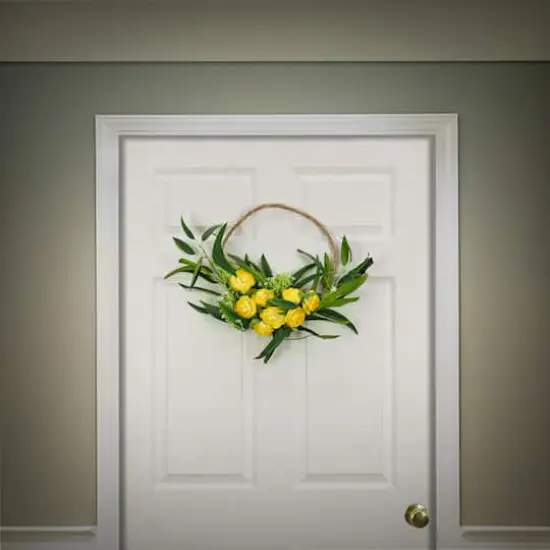 16" Buttercup & Baby&rsquo;s Breath Hoop Wreath {3}