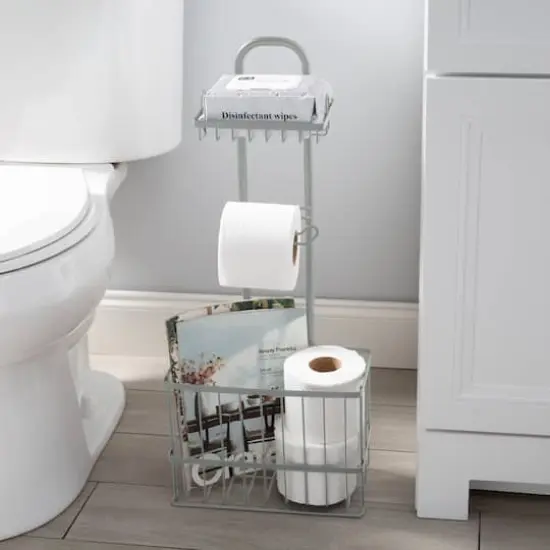 Bath Bliss Cottage Collection Gray Adjustable Bathroom Organizer {6}