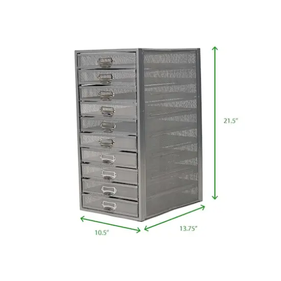 Mind Reader Silver 10-Compartment Mesh Desk Organizer {4}