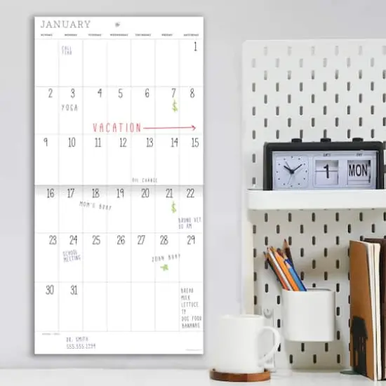 TF Publishing Undated 12" x 12" Dry Erase Vertical Wall Calendar {4}