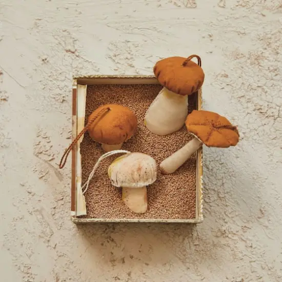 Hello Honey&reg; 4 Pack 4.75" Mushroom Ornaments {3}