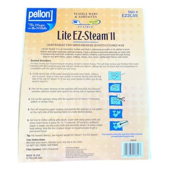 Pellon&reg; Lite EZ-Steam&reg; II 12" x 9" Double-Sided Fusible Web Sheets, 5ct. {4}