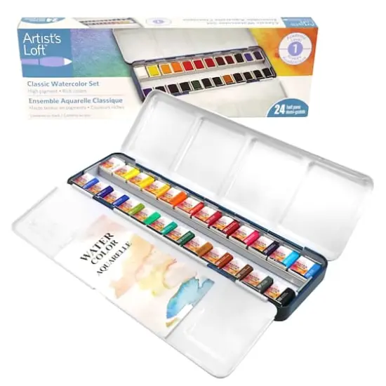 24 Half Pans Classic Watercolor Set by Artist's Loft&trade; {4}