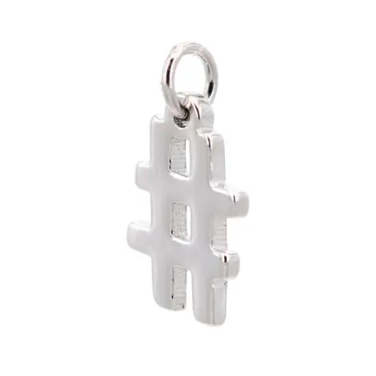Sterling Silver Number Charm by Bead Landing&trade; Hashtag {4}