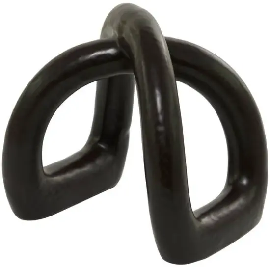 CosmoLiving by Cosmopolitan 8" Porcelain Arched Abstract Sculpture Black {1}