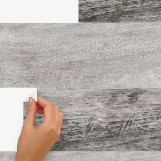 RoomMates Gray Barn Wood Plank Peel & Stick Decals {6}
