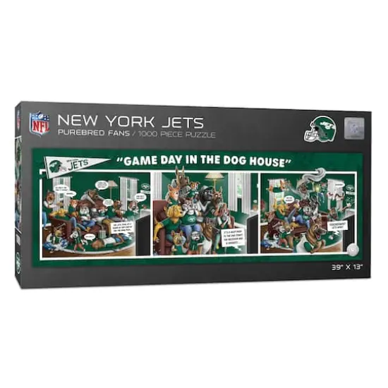 NFL Game Day in the Dog House 1,000 Piece Puzzle New York Jets {1}