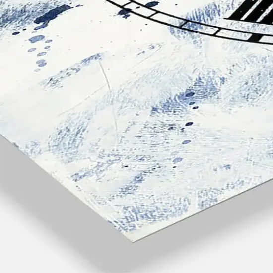 Designart Blue Wipe Out 3 Panel Farmhouse Wall Clock {4}